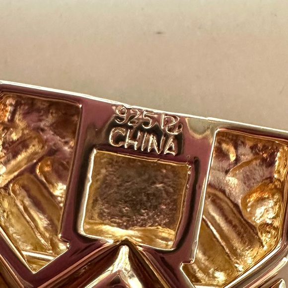 Ross-Simons Yellow Gold over Sterling Silver Quilted Basketweave 20mm Bracelet - Picture 12 of 15